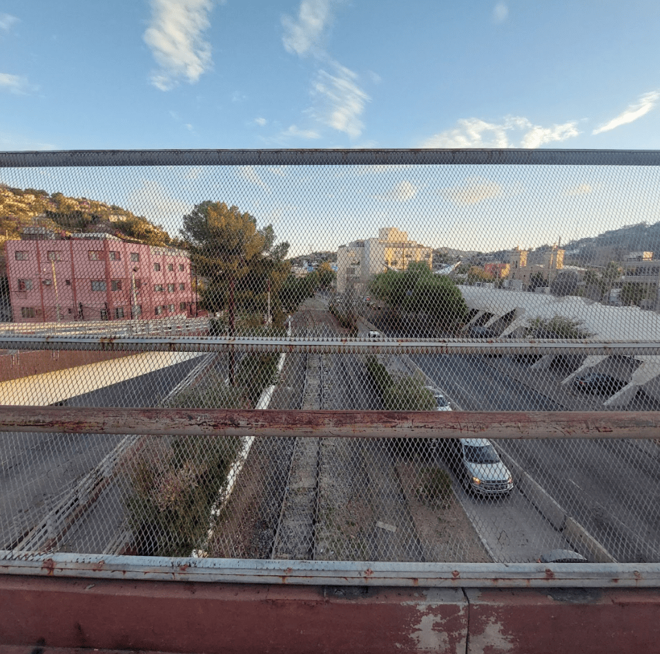 Train racks across the border city of Nogales