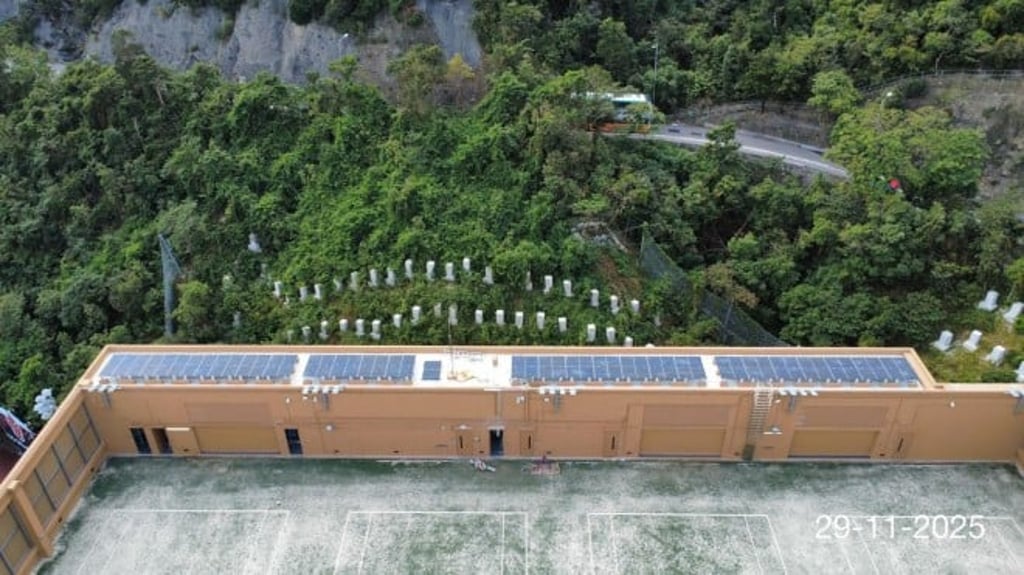 Solar Panels at the HKIS Dragon Center for Activities & Athletics, Tai Tam Campus Solar Panels at the HKIS Dragon Center for Activities & Athletics, Tai Tam Campus