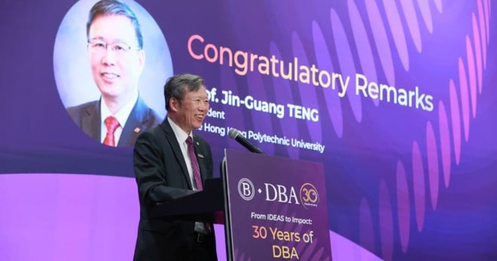 Prof. Jin-Guang Teng stated that PolyU was committed to fostering innovation in teaching. Through the PolyU Education 4.0 initiative, the University is harnessing AI and smart technologies to create a more student-centred learning and teaching environment, empowering students to become better learners and strengthening Hong Kong’s position as a leading international post-secondary education hub. Prof. Jin-Guang Teng stated that PolyU was committed to fostering innovation in teaching. Through the PolyU Education 4.0 initiative, the University is harnessing AI and smart technologies to create a more student-centred learning and teaching environment, empowering students to become better learners and strengthening Hong Kong’s position as a leading international post-secondary education hub.