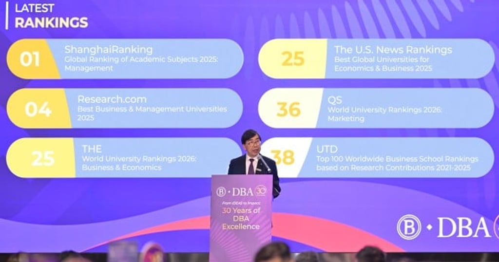 Ir Prof. Edwin Cheng noted that the PolyU Faculty of Business’s academic and research excellence is internationally recognised, with outstanding performance in authoritative rankings. He added that the Faculty will continue to build on its strong academic foundation and influence to collaborate with all sectors of society in addressing global challenges. Ir Prof. Edwin Cheng noted that the PolyU Faculty of Business’s academic and research excellence is internationally recognised, with outstanding performance in authoritative rankings. He added that the Faculty will continue to build on its strong academic foundation and influence to collaborate with all sectors of society in addressing global challenges.
