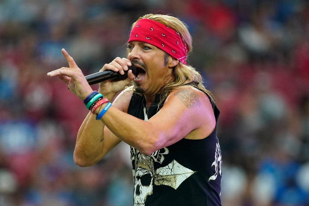 Singer Bret Michaels performs at halftime during an NFL football game in Glendale, Arizona, in September 2019. Photo: AP Singer Bret Michaels performs at halftime during an NFL football game in Glendale, Arizona, in September 2019. Photo: AP
