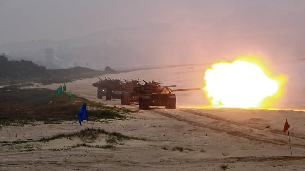 A live-fire drill is conducted on the Taiwanese frontline island of Quemoy, also known as Kinmen, on May 13. Taiwan was unmistakably on the agenda for the Xi-Trump summit. Photo: CNA A live-fire drill is conducted on the Taiwanese frontline island of Quemoy, also known as Kinmen, on May 13. Taiwan was unmistakably on the agenda for the Xi-Trump summit. Photo: CNA