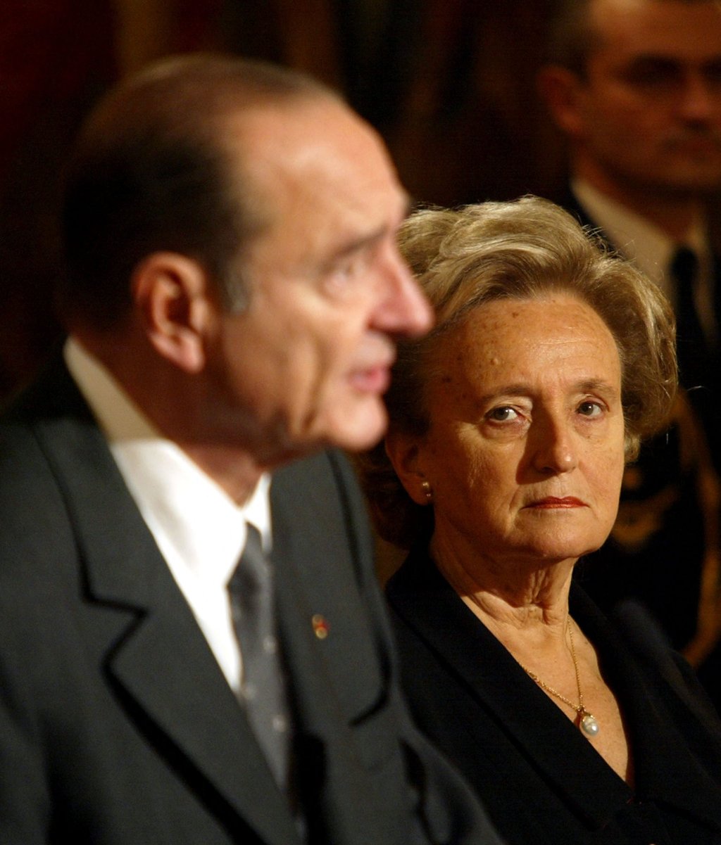 Bernadette Chirac looks on as her husband, French President Jacques Chirac, speaks in Paris in December 2001. Photo: AFP Bernadette Chirac looks on as her husband, French President Jacques Chirac, speaks in Paris in December 2001. Photo: AFP