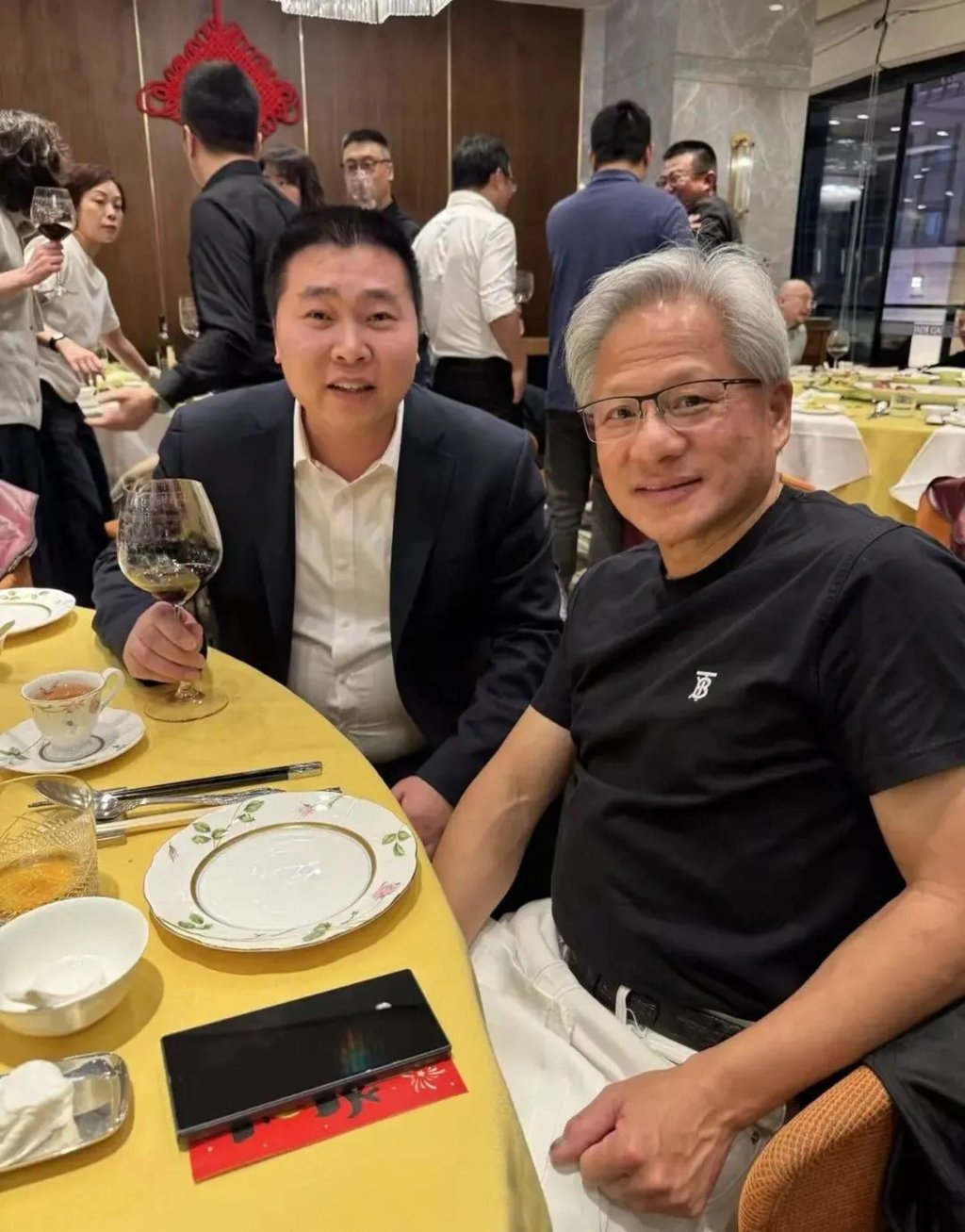 This picture of Zhu Yanhui (left) and Jensen Huang was posted to social media after their meeting in January in Beijing. Photo: WeChat This picture of Zhu Yanhui (left) and Jensen Huang was posted to social media after their meeting in January in Beijing. Photo: WeChat