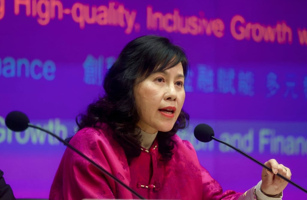 Secretary for Transport and Logistics Mable Chan did not reveal whether data collected by ride-hailing platforms would be required to be kept in the city. Photo: Jonathan Wong Secretary for Transport and Logistics Mable Chan did not reveal whether data collected by ride-hailing platforms would be required to be kept in the city. Photo: Jonathan Wong
