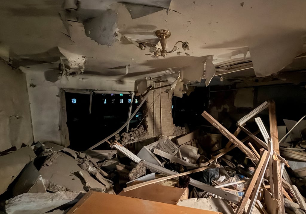 The interior of a damaged flat is seen in an apartment building hit by a Russian air strike on Friday. Photo: Reuters The interior of a damaged flat is seen in an apartment building hit by a Russian air strike on Friday. Photo: Reuters