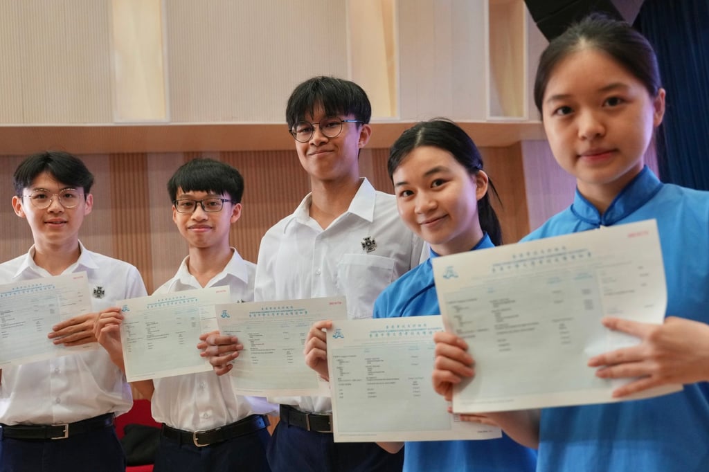 (From left) Ian Choi, Chong Yi-lam, Wong Yik-ka, Luann Ma and Chan Hoi-yin pose at St Paul’s Co-educational College. Photo: Karma Lo (From left) Ian Choi, Chong Yi-lam, Wong Yik-ka, Luann Ma and Chan Hoi-yin pose at St Paul’s Co-educational College. Photo: Karma Lo