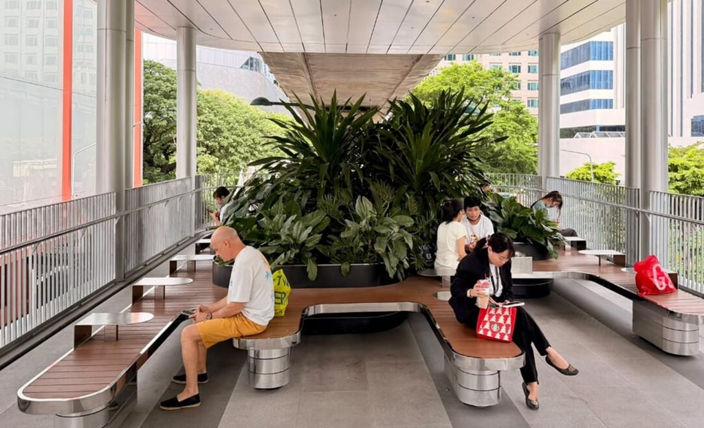 A pocket park under the BTS Skytrain’s Sukhumvit Line. Photo: Donald Low A pocket park under the BTS Skytrain’s Sukhumvit Line. Photo: Donald Low