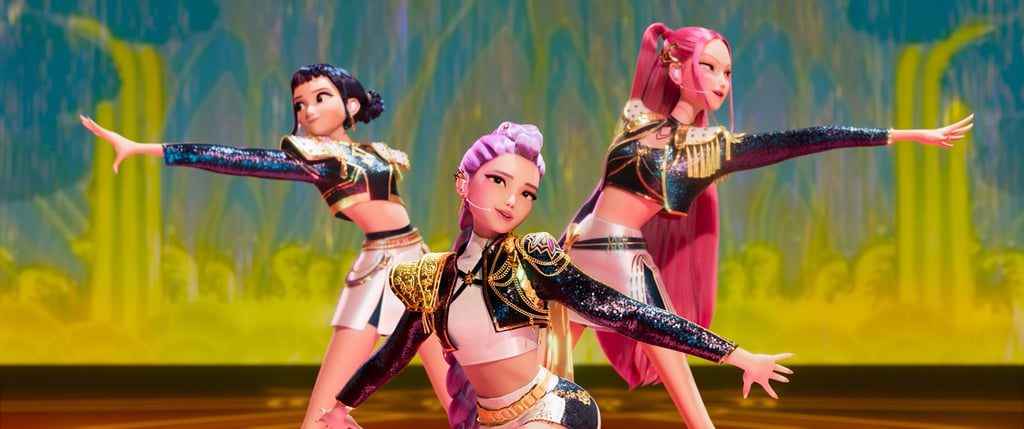 The hit film centres on Huntrix, a music trio who hunt demons. Image: Netflix via TNS The hit film centres on Huntrix, a music trio who hunt demons. Image: Netflix via TNS