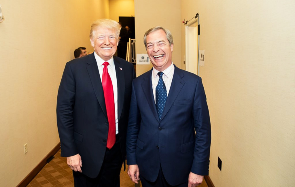 President Donald Trump and Reform UK leader Nigel Farage at CPAC in 2018. Credit: Shealah Craighead / White House (Public domain)