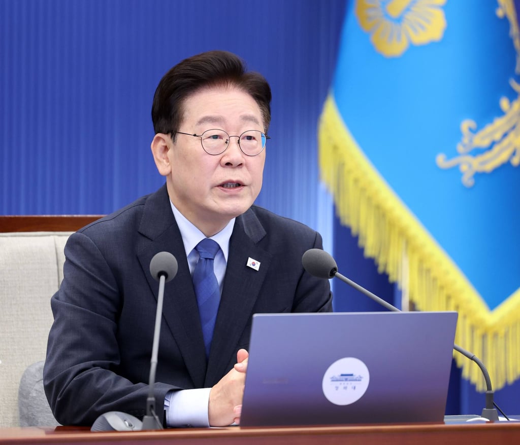 South Korean President Lee Jae Myung attends a meeting at the presidential office in Seoul on Friday. Photo: YNA/dpa South Korean President Lee Jae Myung attends a meeting at the presidential office in Seoul on Friday. Photo: YNA/dpa